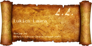 Lukics Laura névjegykártya